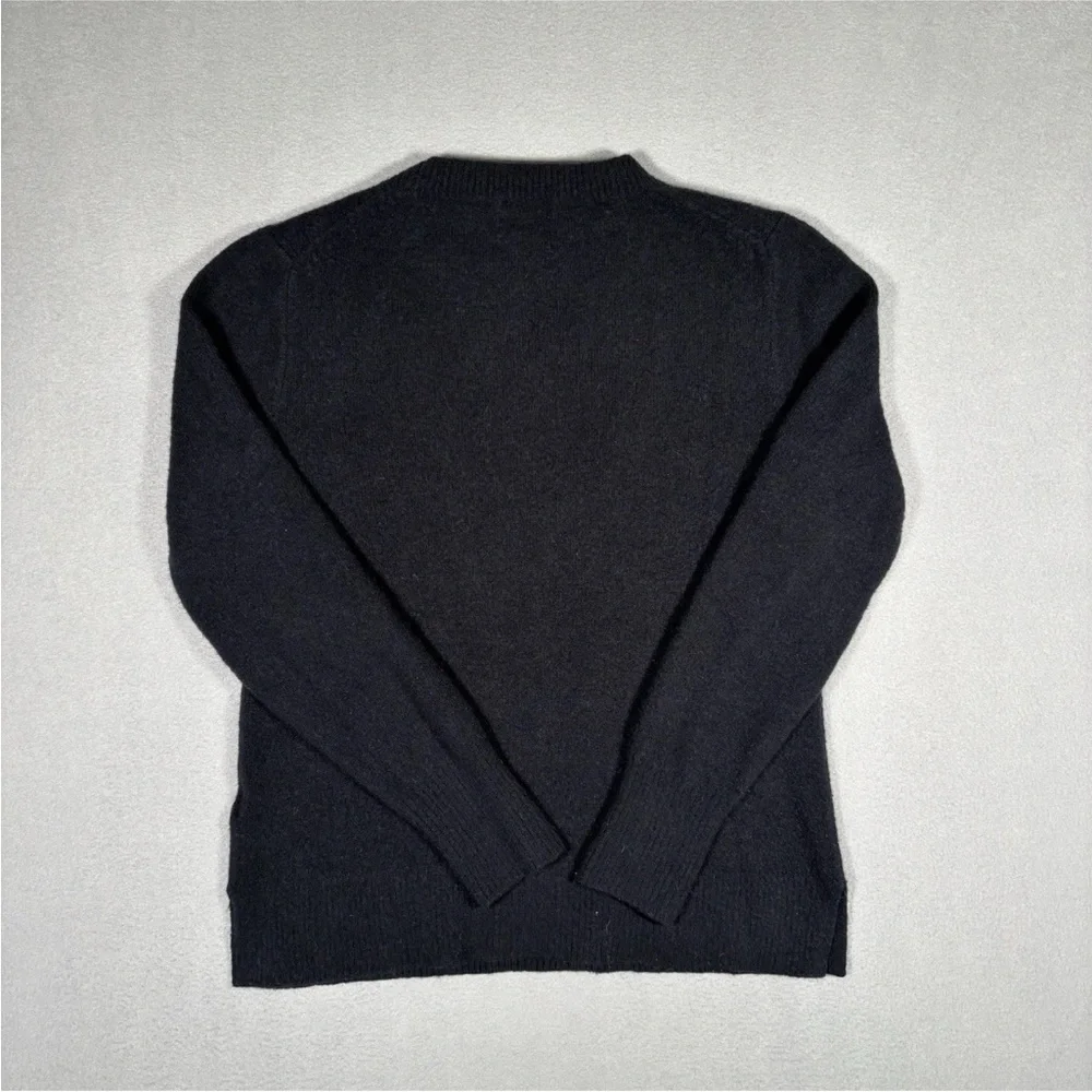 J.Crew Crewneck Sweater Women’s Small Black Wool Extra Soft Yarn Long Sleeve